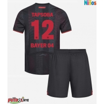 Camiseta Bayer Leverkusen Edmond Tapsoba #12 Primera Equipación para niños 2025-26 manga corta (+ pantalones cortos)